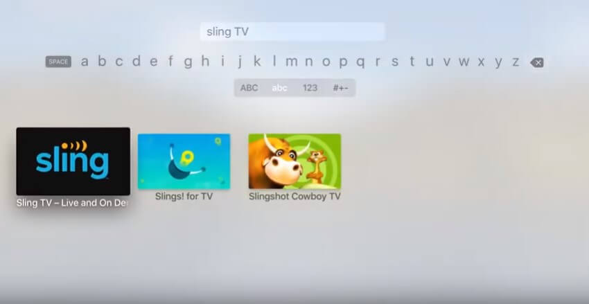 how to navigate sling tv on apple tv