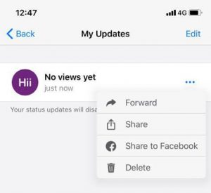 how to delete whatsapp status