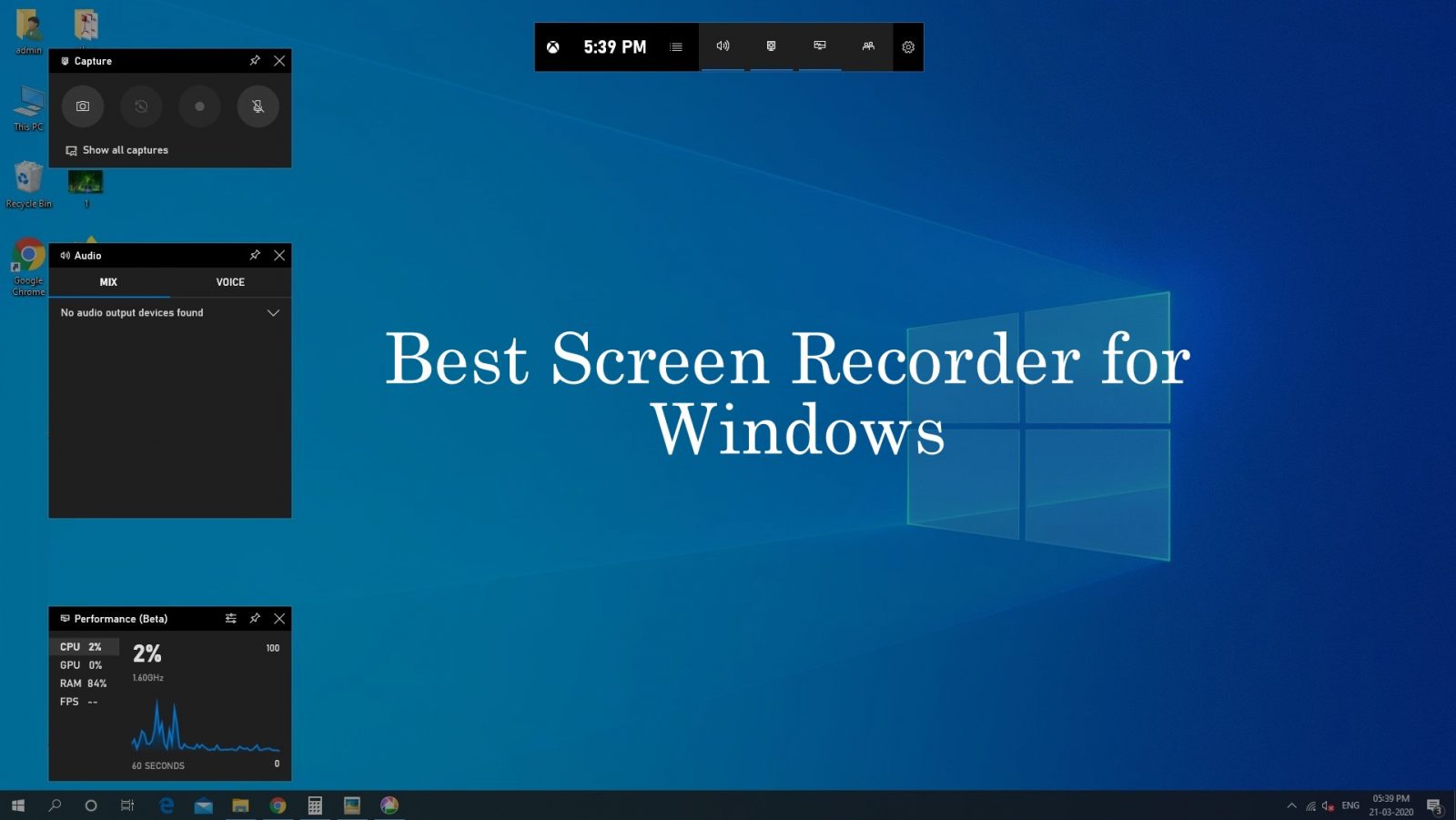 gaming screen recorder windows 10