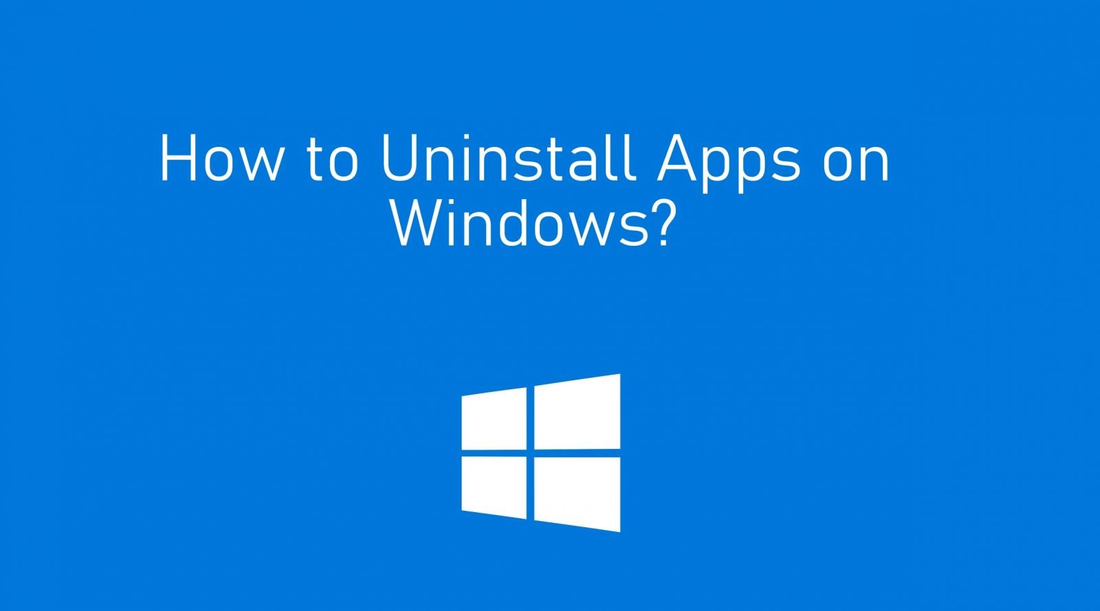 uninstall applications windows 10