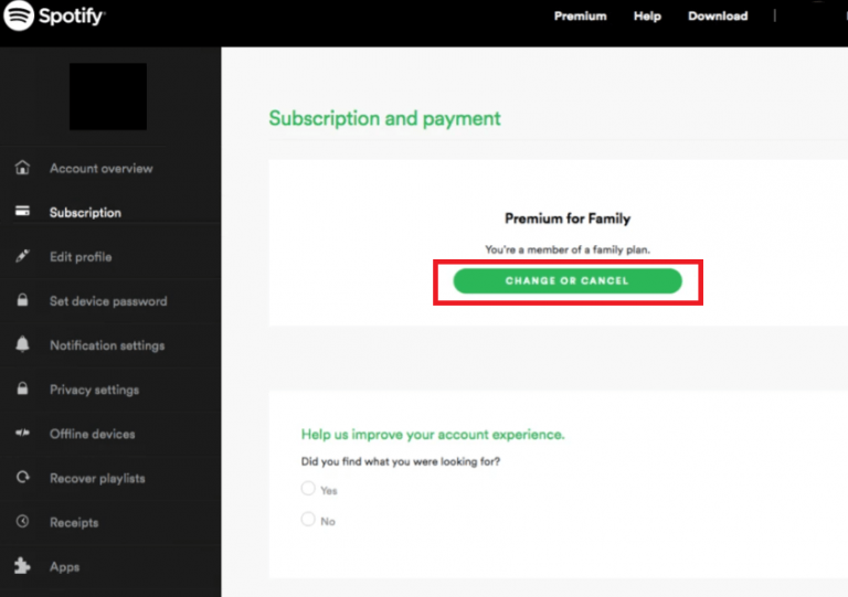 how to change spotify subscription to premium