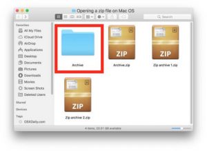 how do i create a zip file on mac