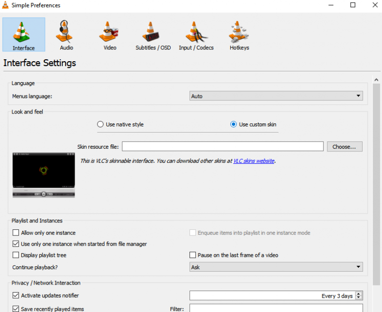 how to get to advanced settings on vlc for mac